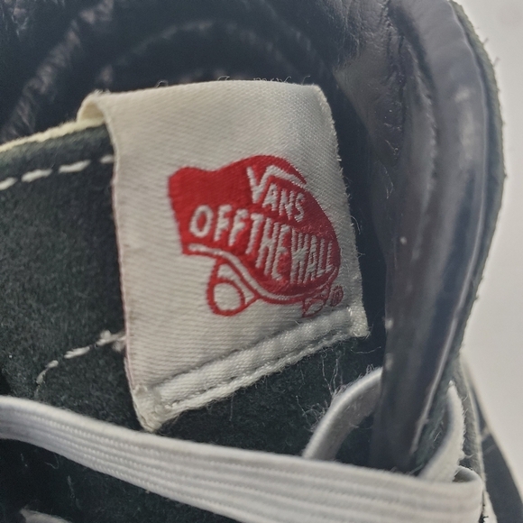 Vans Shoes Mens 5 Womens 6.5 Sk8 Hi Skateboarding Sneakers Black Suede Lace Up - Picture 5 of 14